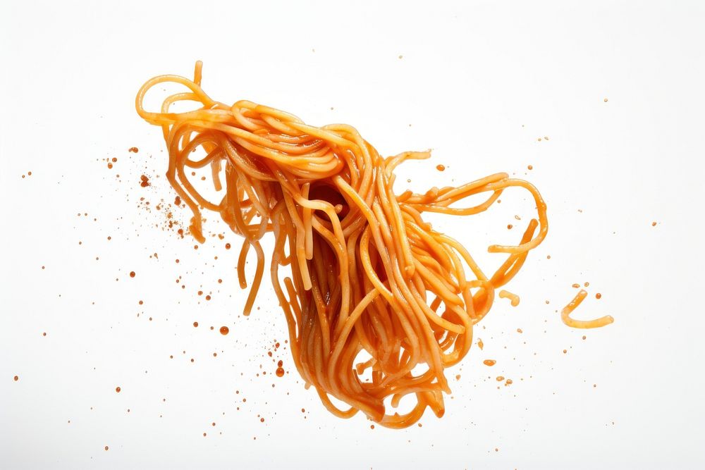 Spaghetti noodle pasta food white background. AI generated Image by rawpixel.