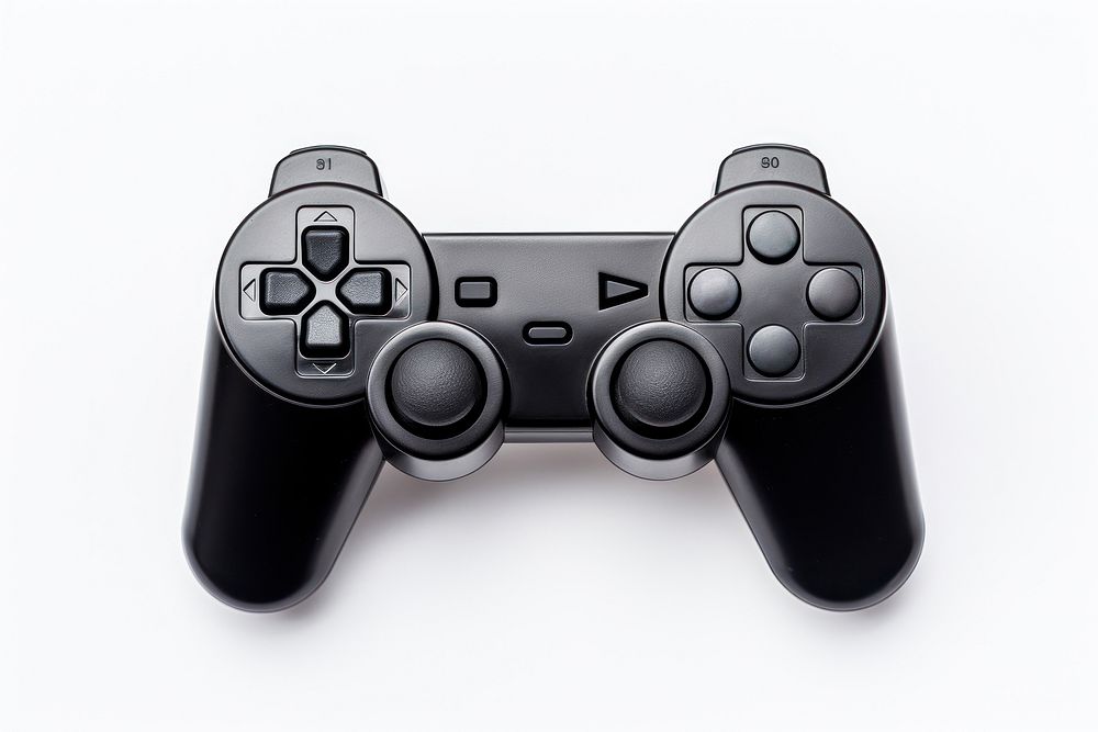 Video Game controller joystick black white background. AI generated Image by rawpixel.