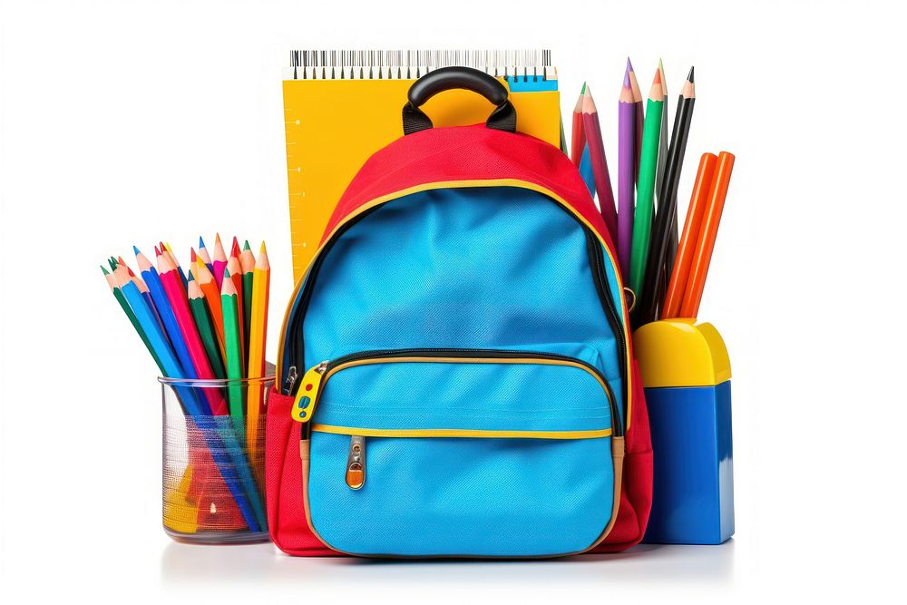 School backpack pencil school bag. AI generated Image by rawpixel.