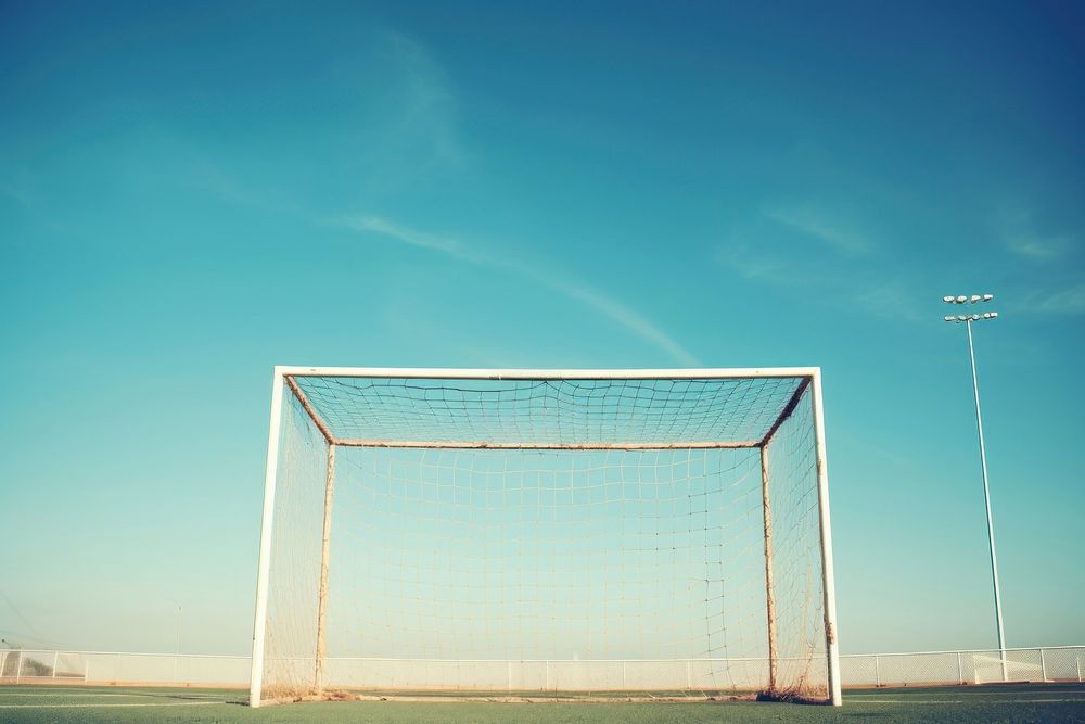 Soccer goal day architecture tranquility. AI generated Image by rawpixel.