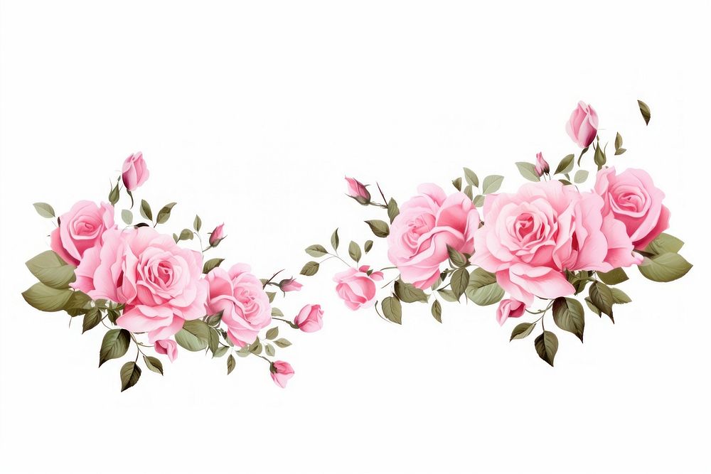 Pinkrose border website for use pattern flower plant. AI generated Image by rawpixel.