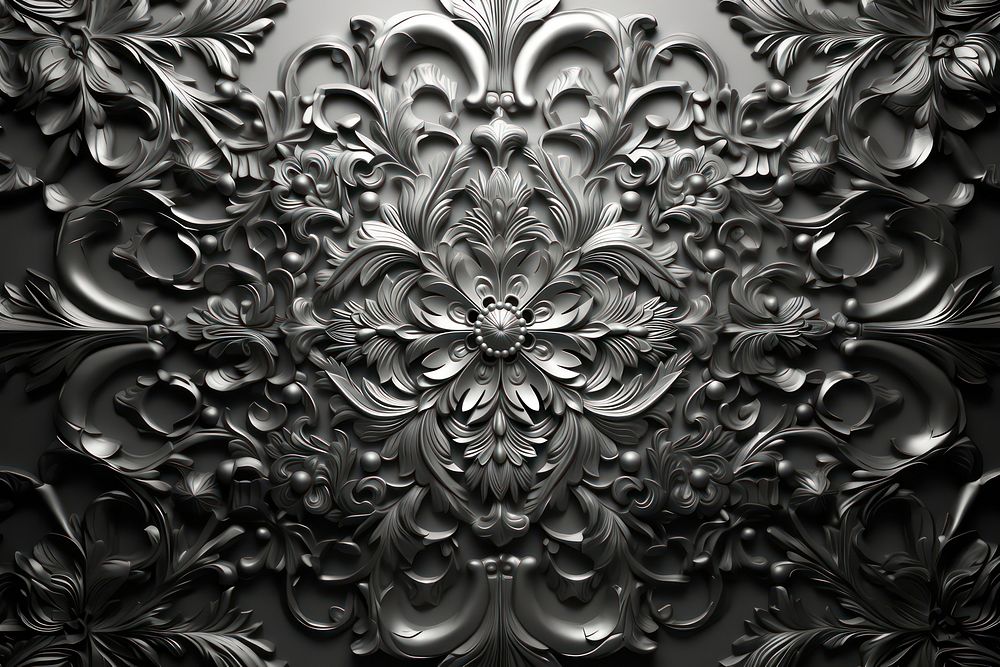 Buddhist pattern backgrounds silver. AI generated Image by rawpixel.