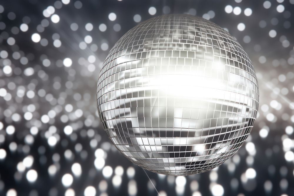 Disco ball sphere silver shiny. AI generated Image by rawpixel.