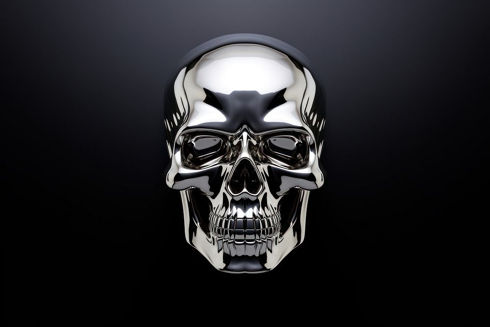 Human skull silver darkness jewelry. AI generated Image by rawpixel.