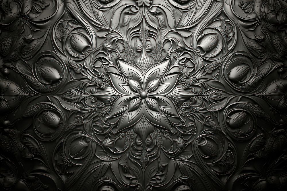 Indian pattern backgrounds silver. AI generated Image by rawpixel.