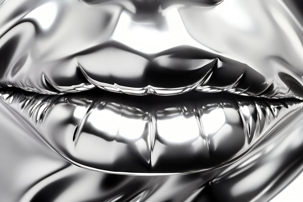 Lips backgrounds silver chrome. AI generated Image by rawpixel.