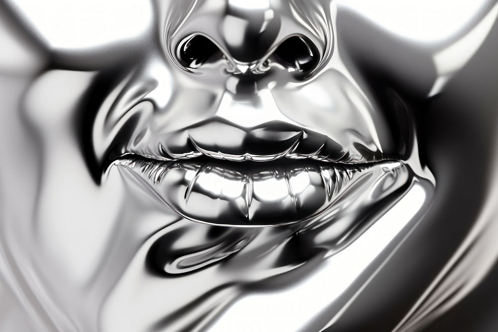 Lips backgrounds pattern silver. AI generated Image by rawpixel.