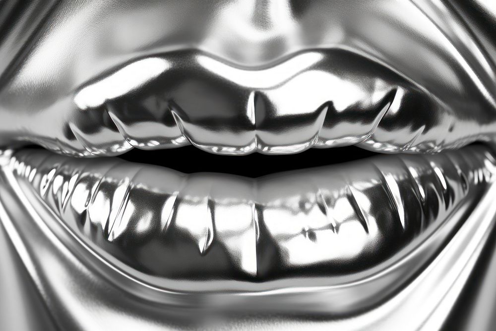 Lips backgrounds silver shiny. AI generated Image by rawpixel.