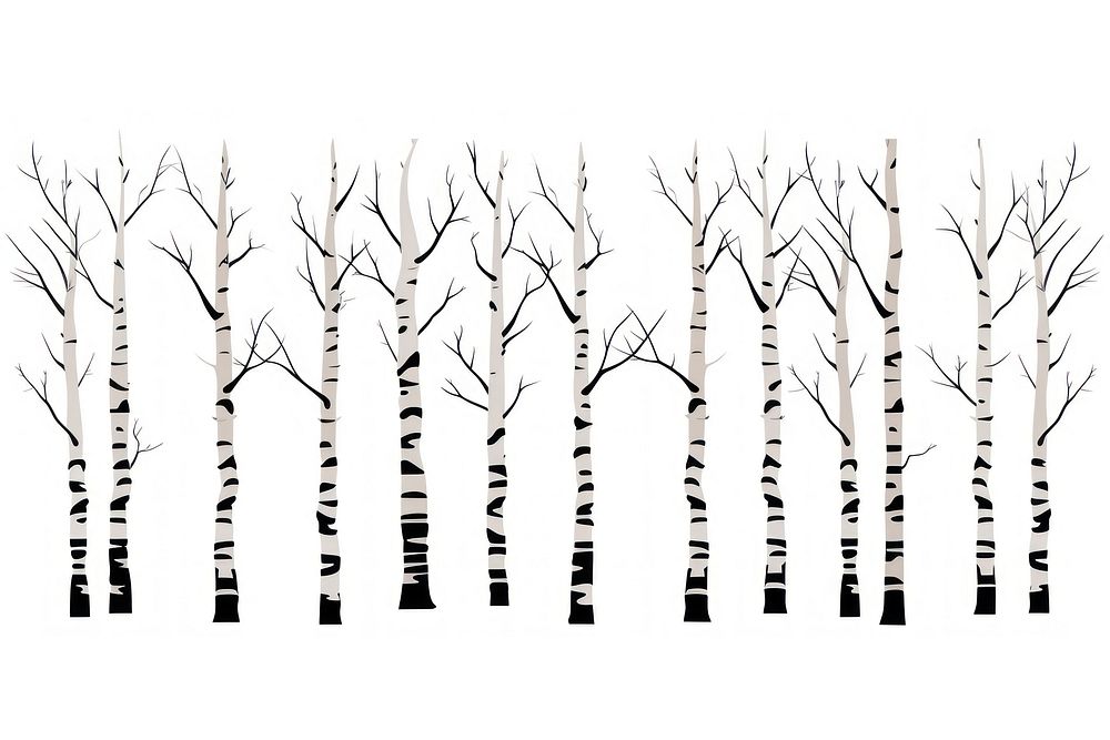 Birch tree plant white background. AI generated Image by rawpixel.