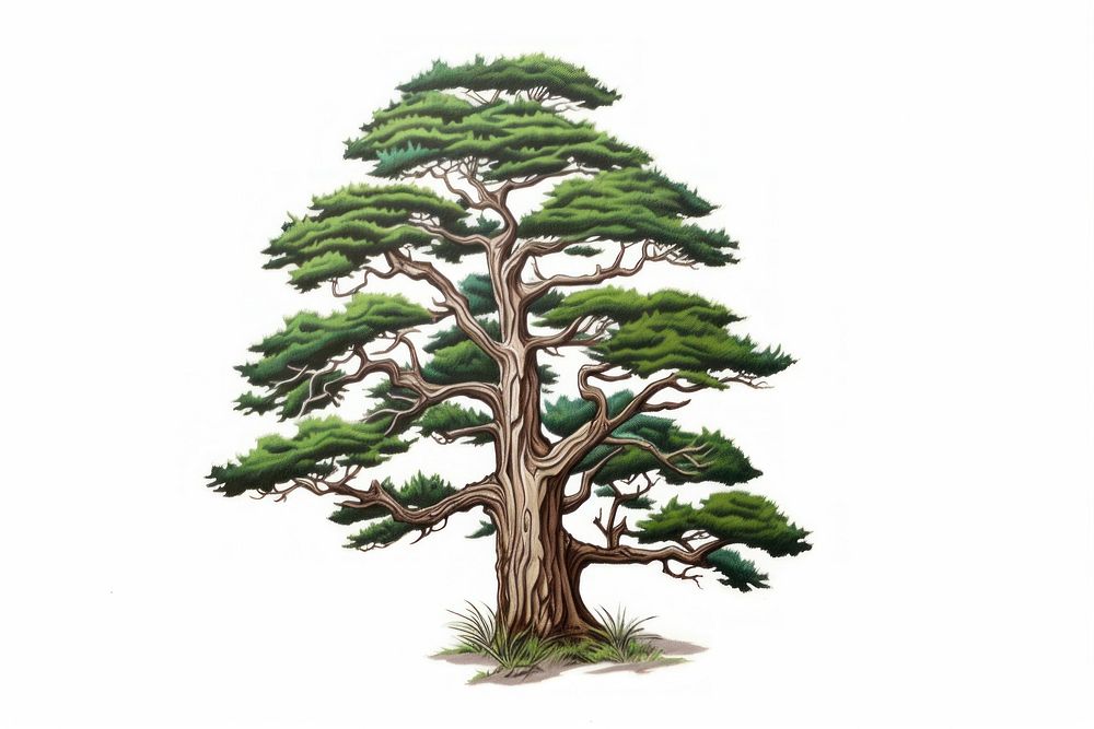 Tree sketch plant pine. AI generated Image by rawpixel.