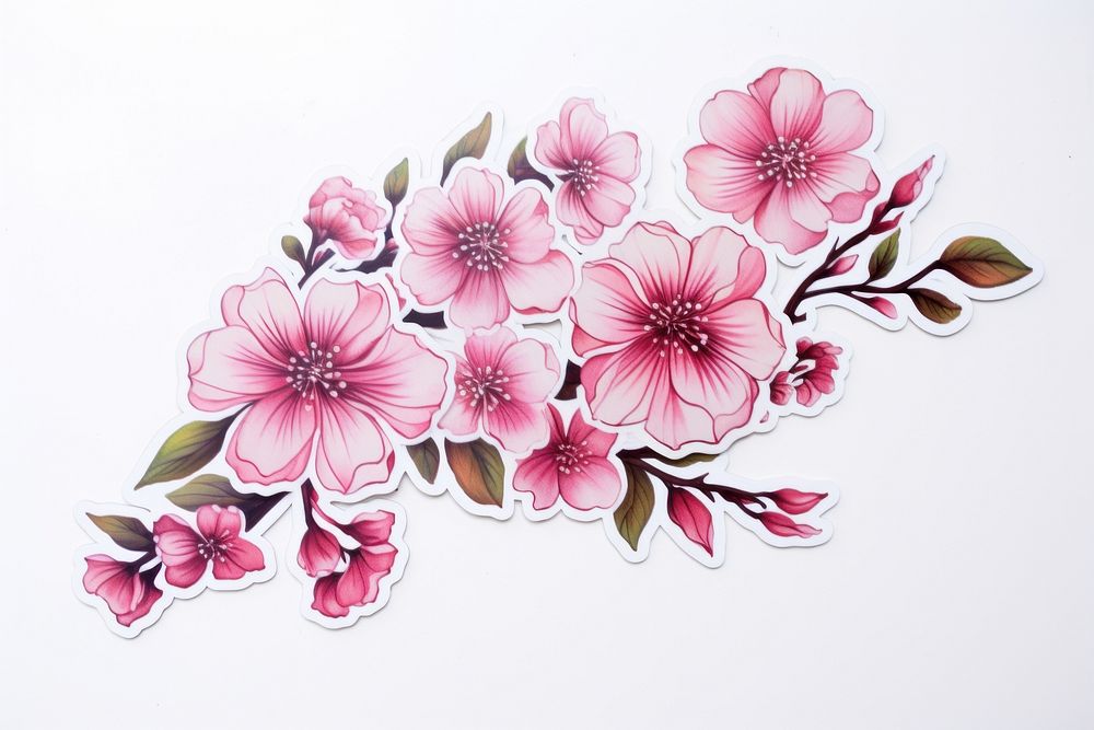 Pink flower pattern plant art. AI generated Image by rawpixel.