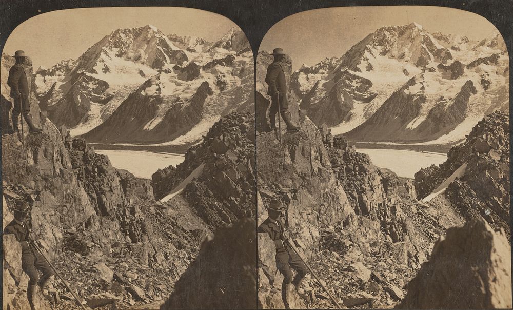 View of Tasman Glacier and Mount Cook from Mount Malte Brun (circa 1900) by George Rose.