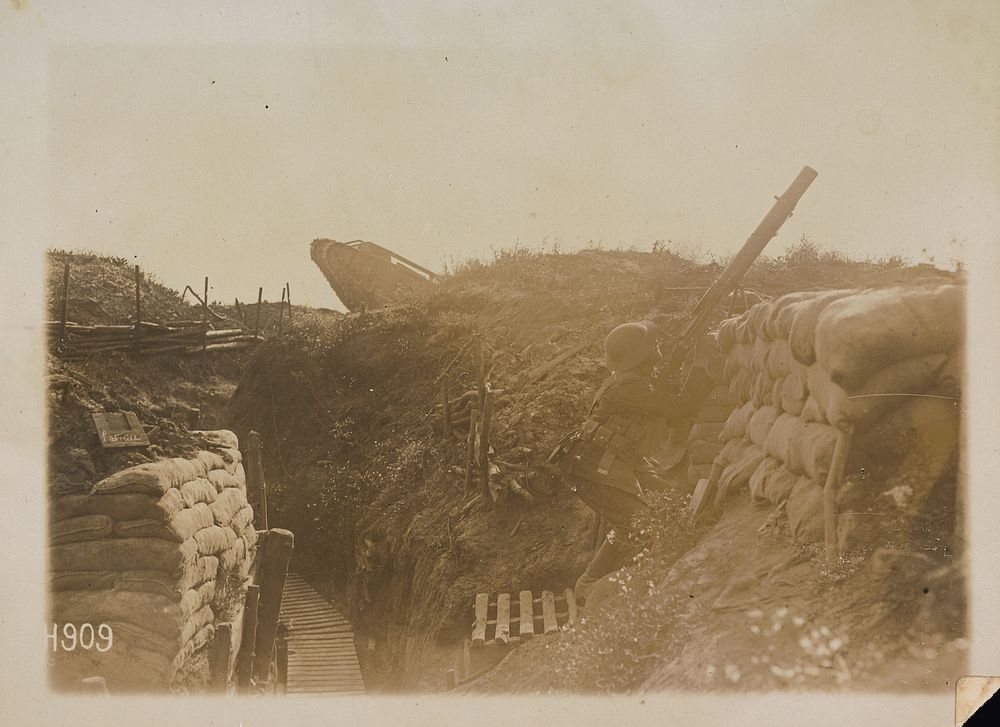 Untitled (soldier in trench) (circa 1915).