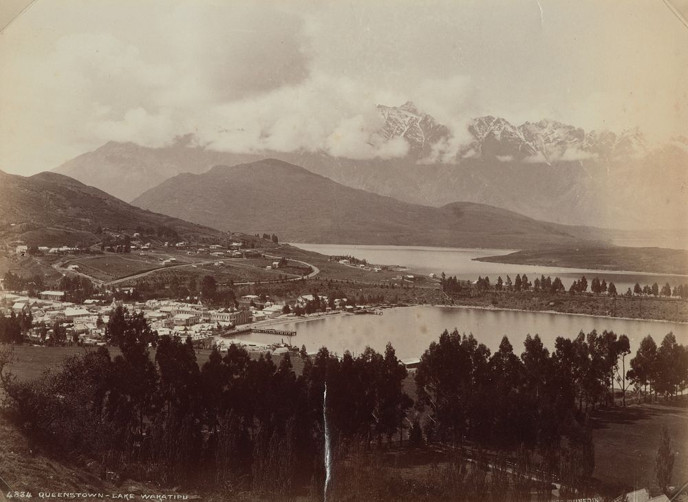 Queenstown, Lake Wakatipu (1888) by Burton Brothers.