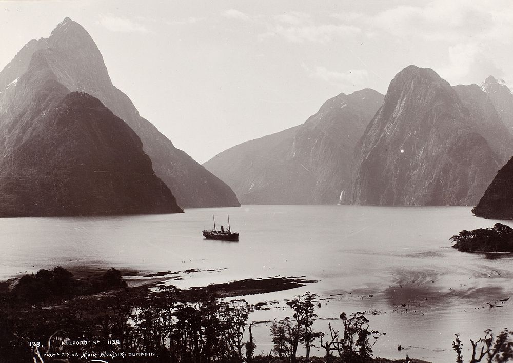 Milford Sound (circa 1905) by Muir and Moodie.