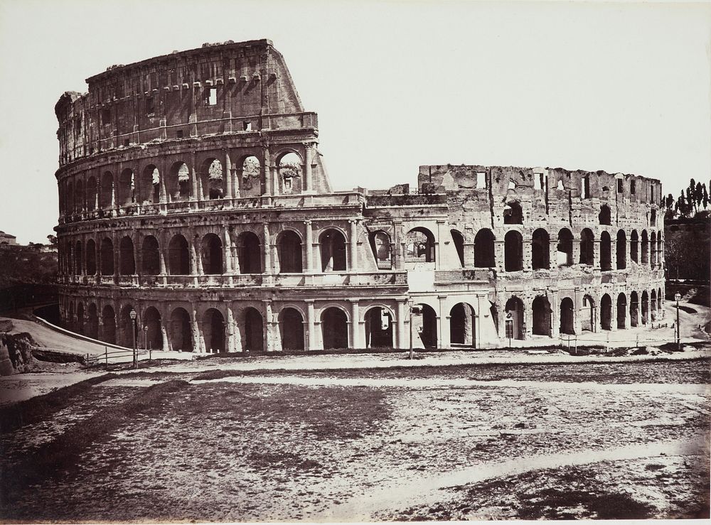 The Colosseum of Rome. From the album, 'Roma' (1860-1880) by Gioacchino Altobelli.
