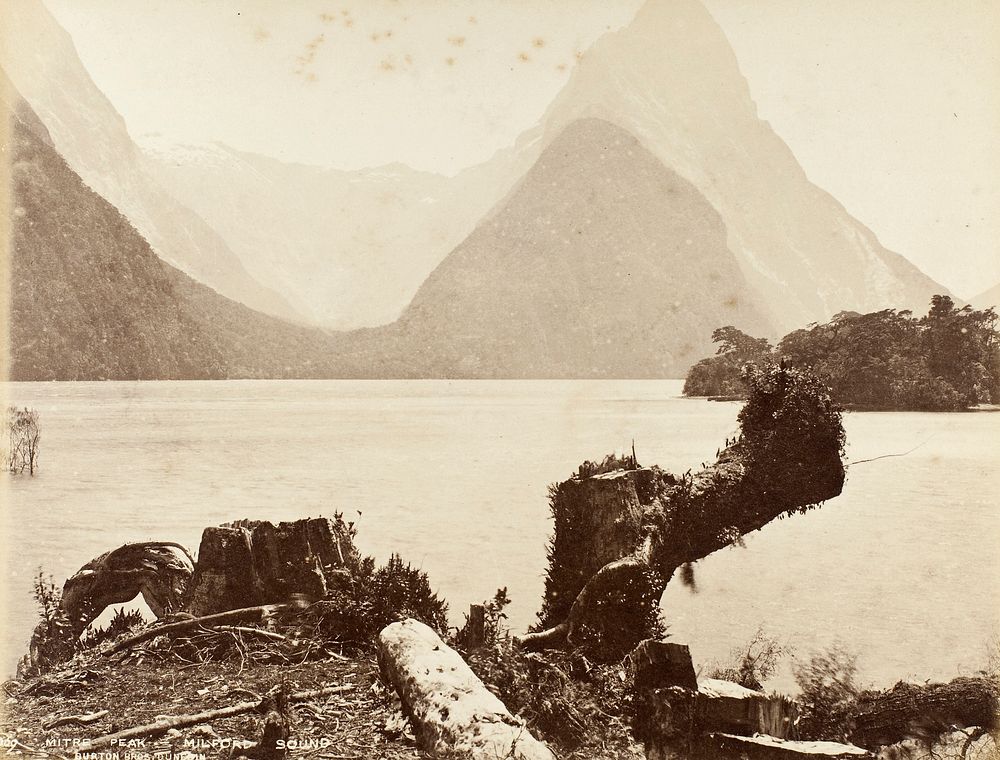 Mitre Peak - Milford Sound (1870s) by Burton Brothers.