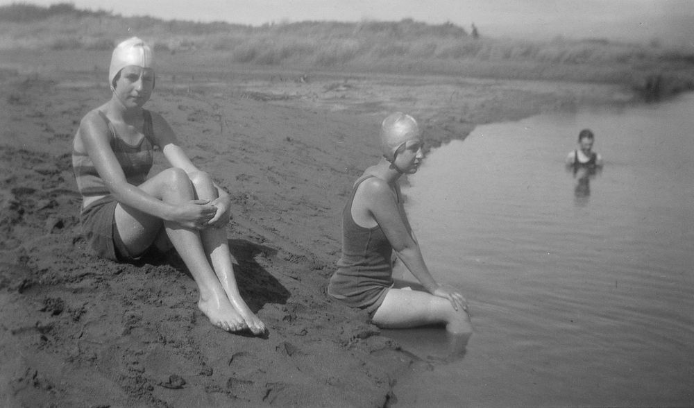 Bathing in river or lake (26 December 1931) by Leslie Adkin.
