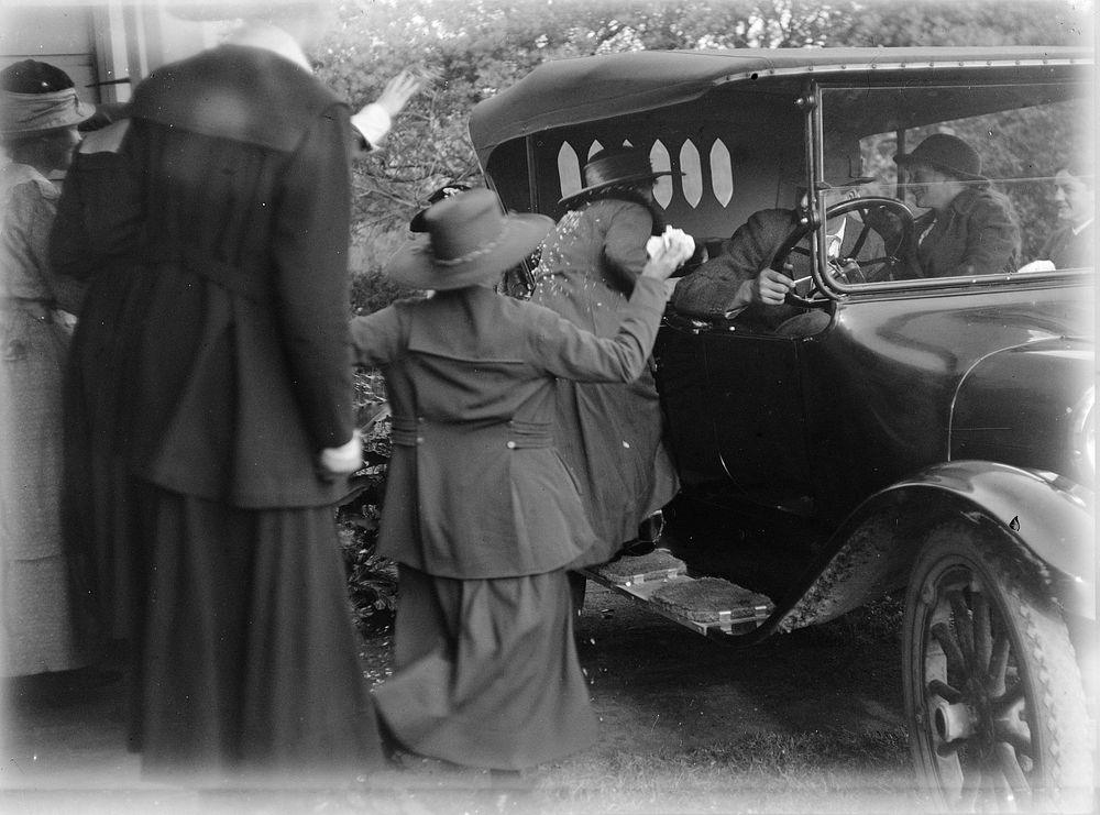After the wedding (18 April 1918) by Leslie Adkin.