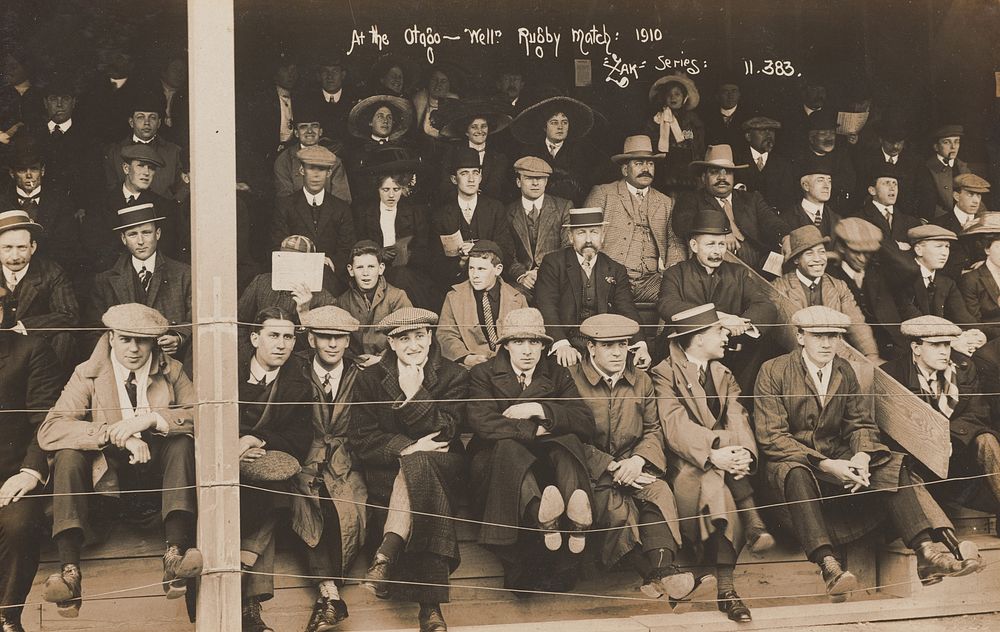 At the Otago - Wellington rugby match 1910 (10 September 1910) by Zak Joseph Zachariah.