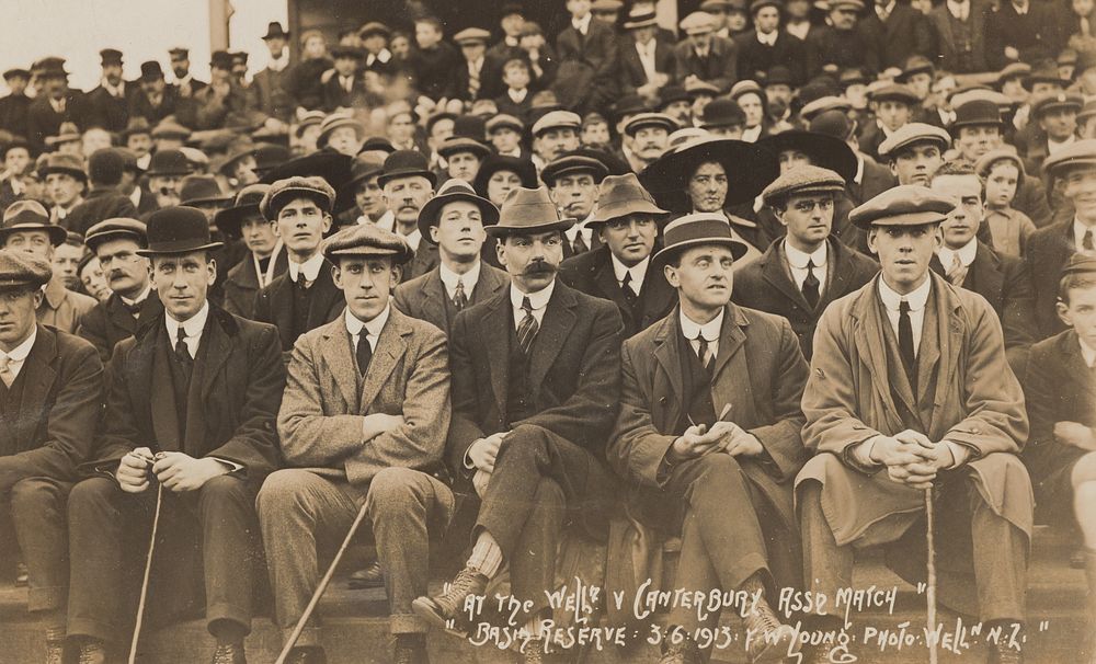 At the Well[ington] v Canterbury Association match, Basin Reserve (03 June 1913) by Zak Joseph Zachariah.