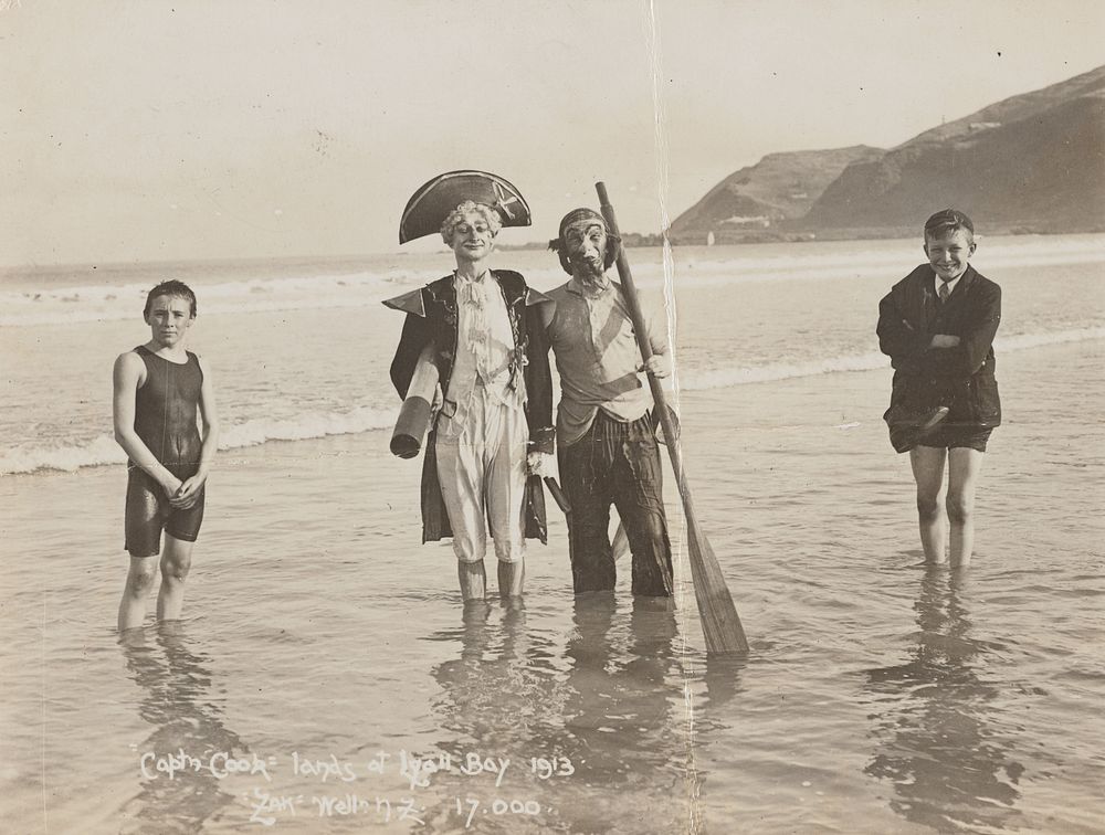 Captain Cook lands at Lyall Bay (1913) by Zak Joseph Zachariah.