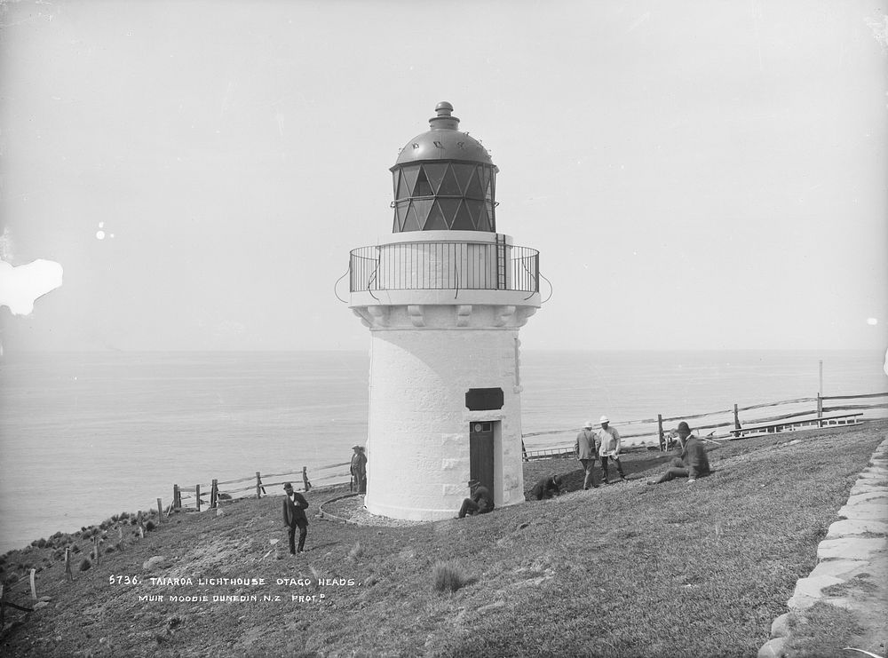 Taiaroa Lighthouse, Otago Heads by Frank Coxhead and Muir and Moodie.