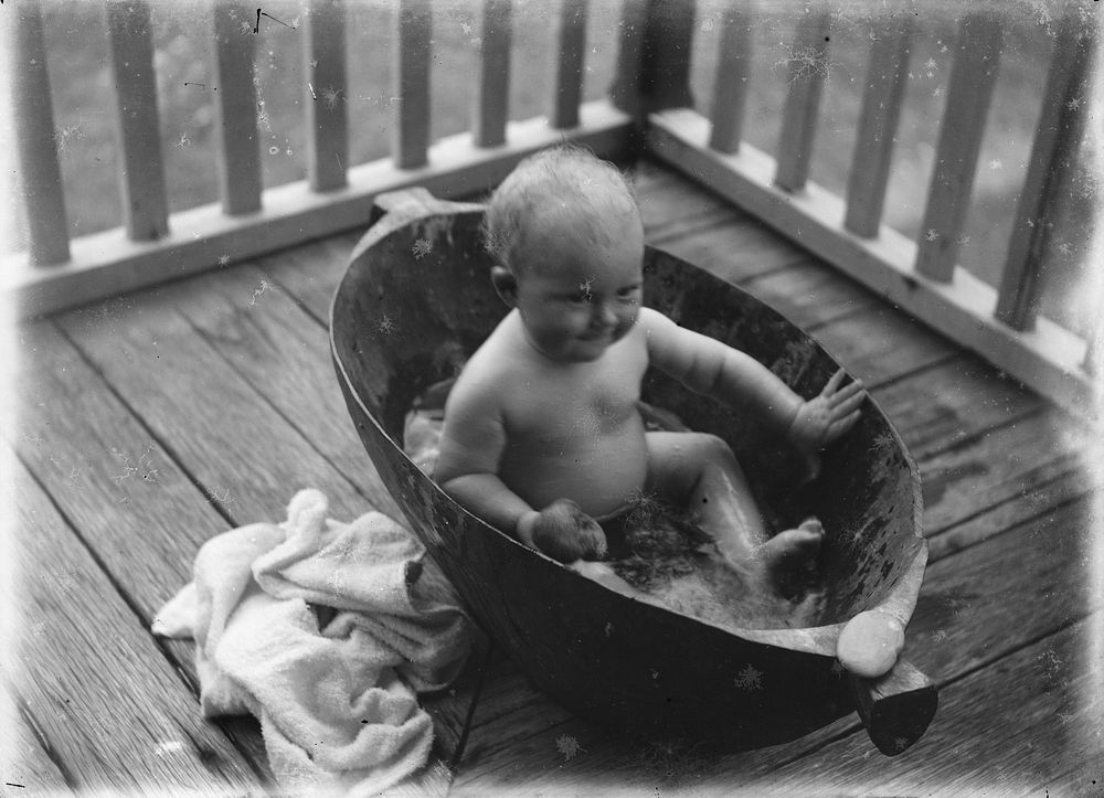 Bathtime for baby (1880-1925).