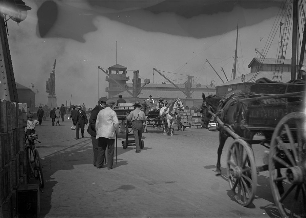 Action on the Wharves (circa 1907) by Fred Brockett.