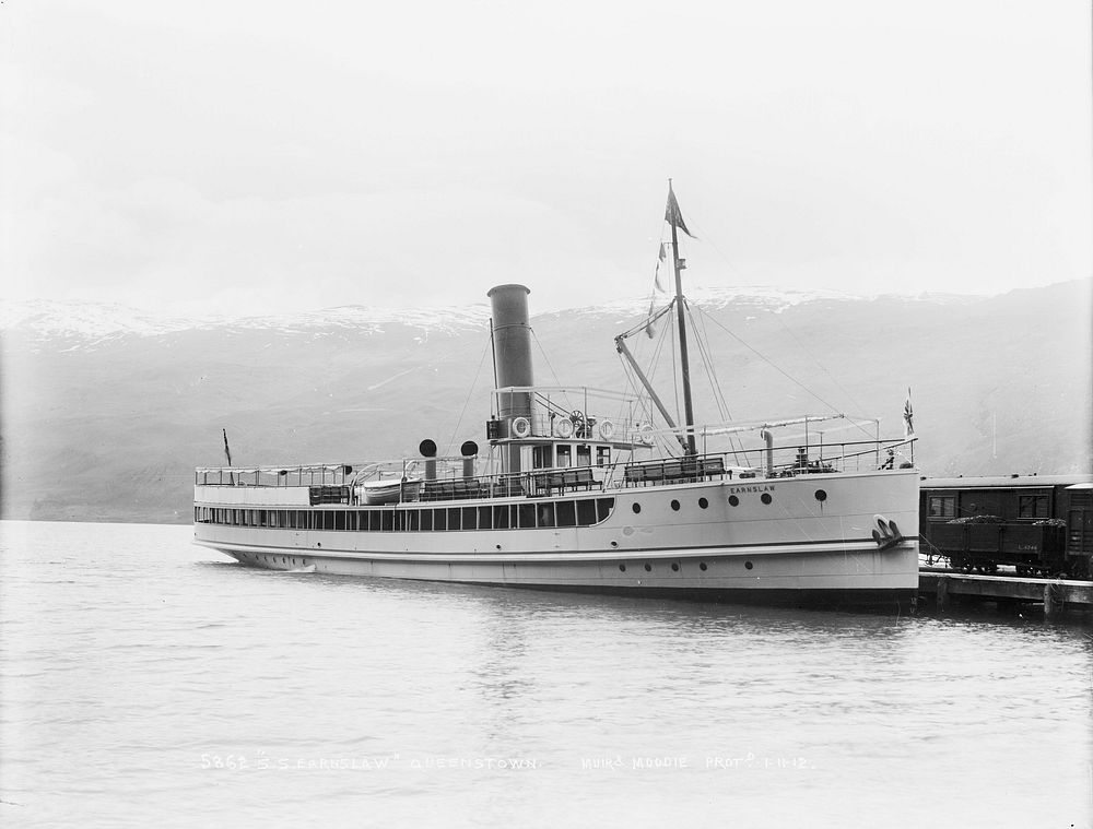 S.S. Earnslaw, Queenstown (circa 1912) by Muir and Moodie.