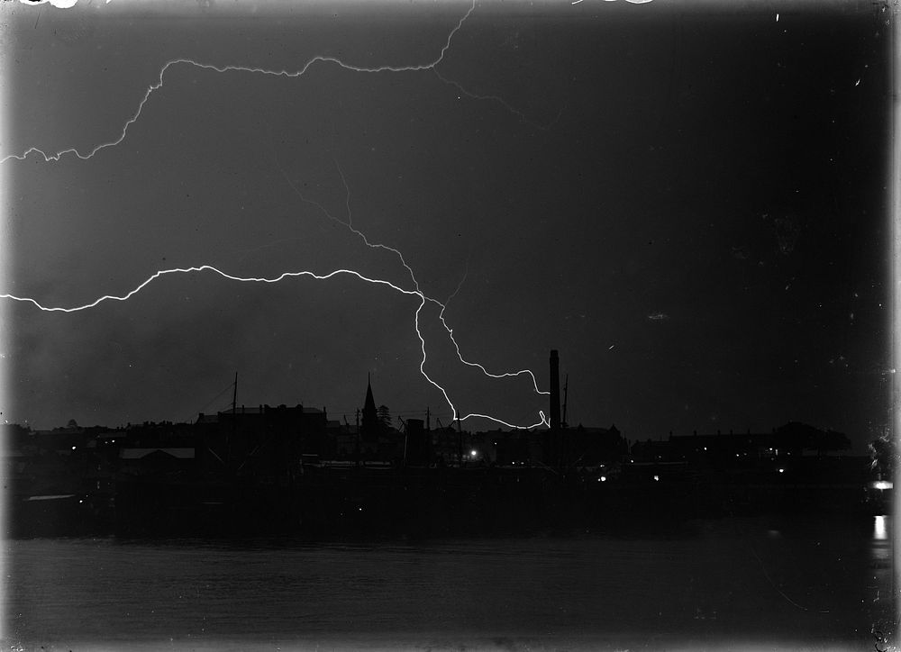 Panoramic view of lightning 3 of 3 (1880-1925) by Crombie and Permin.