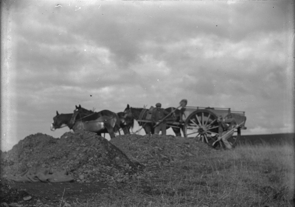 Loading a wagon (1880-1930).