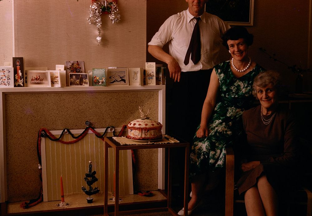 Maud Adkin, Nancy and Royce Noble at Petone (25 December 1959) by Leslie Adkin.
