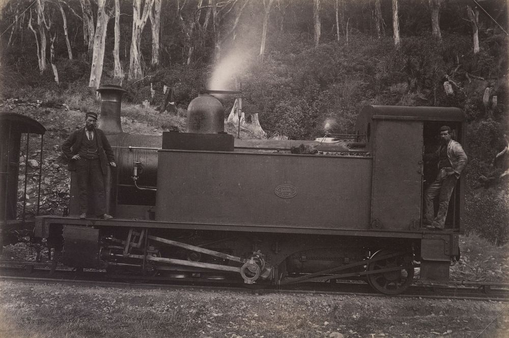 Fell engine, Rimutaka incline, Wellington (1880s) by Burton Brothers.