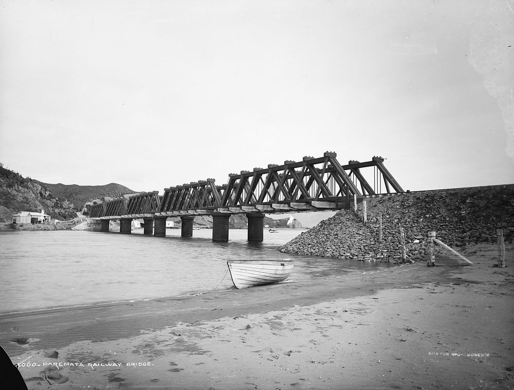 Paremata Railway Bridge by Burton Brothers.