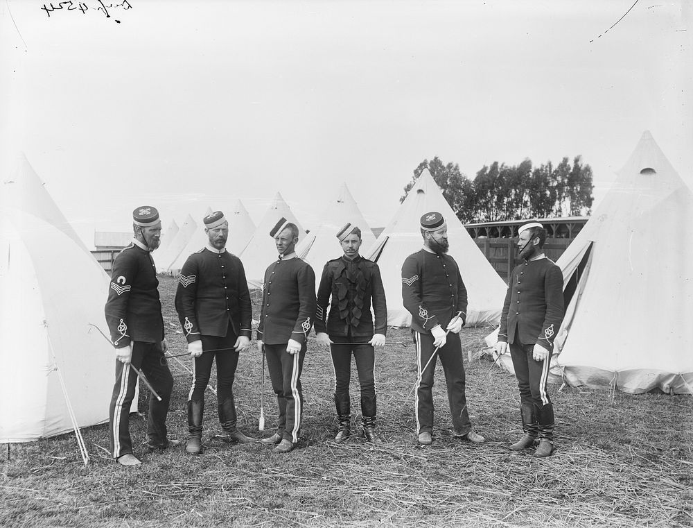 [Cavalry encampment, Oamaru] (1887) by Burton Brothers.