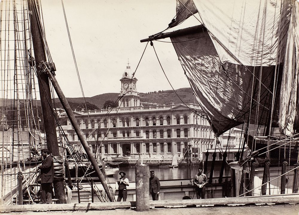 [Wellington Post Office, Peep through Rigging] (1880s) by Burton Brothers.