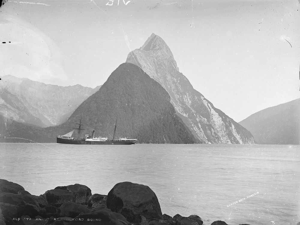 "Te Anau" at Milford Sound (1883) by Burton Brothers and Alfred Burton.