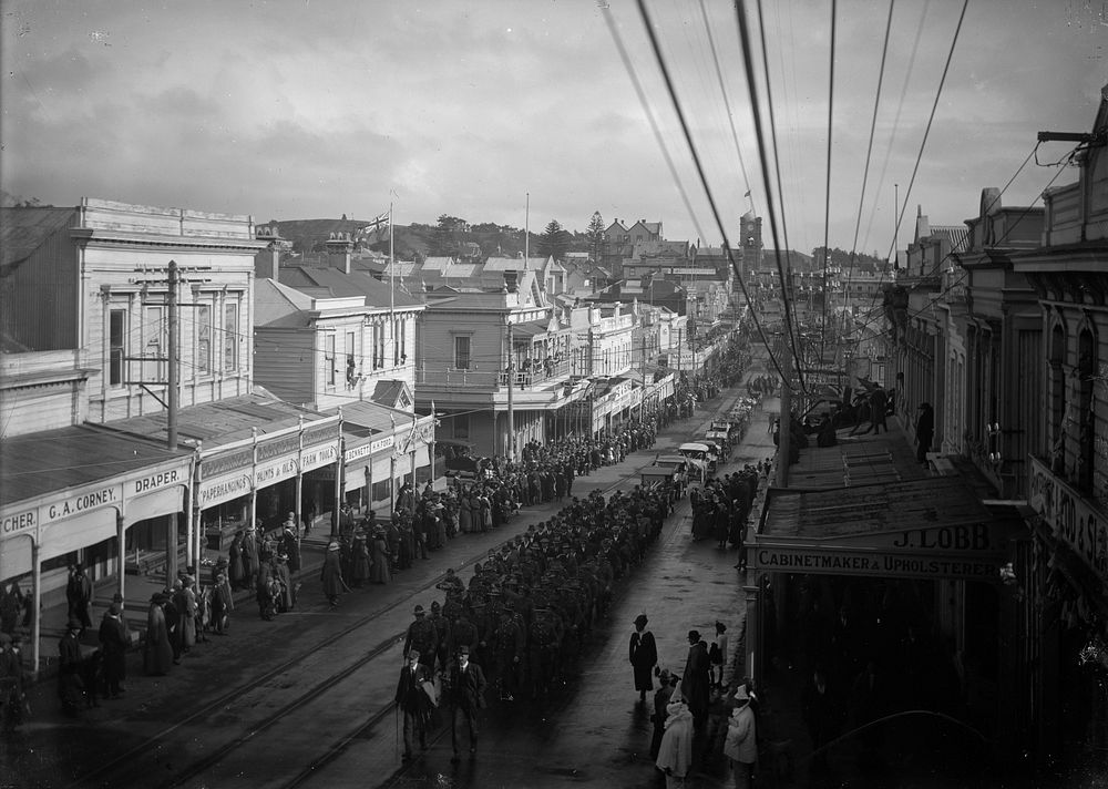 New Plymouth Street Parade (circa 1918) by William Oakley.