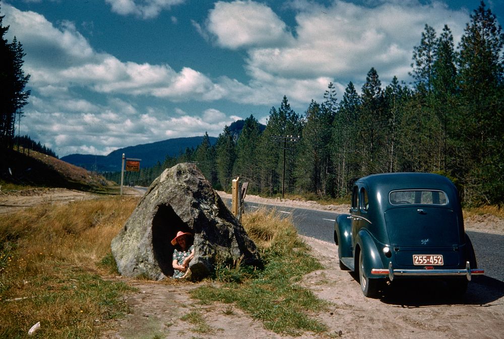 Te Kowhatu-o-Hatupatu, on roadside .... (08 February 1960) by Leslie Adkin.