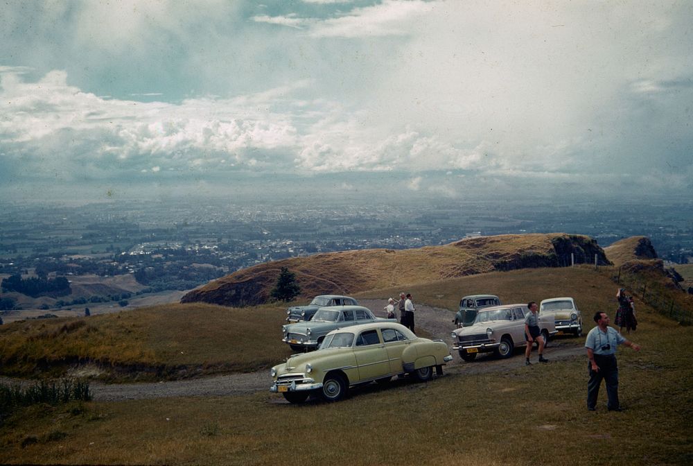 Panorama of part of Heretaunga Plains from Te Mata trig ... (09 December 1961) by Leslie Adkin.