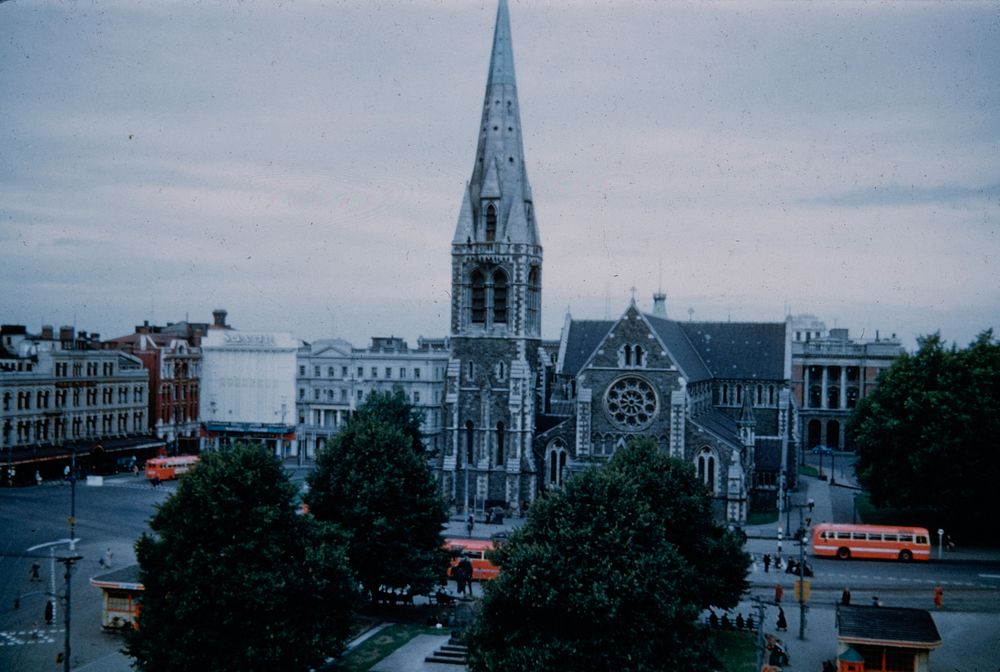 Cathedral Square, Christchurch (24 March 1959-13 April1959) by Leslie Adkin.