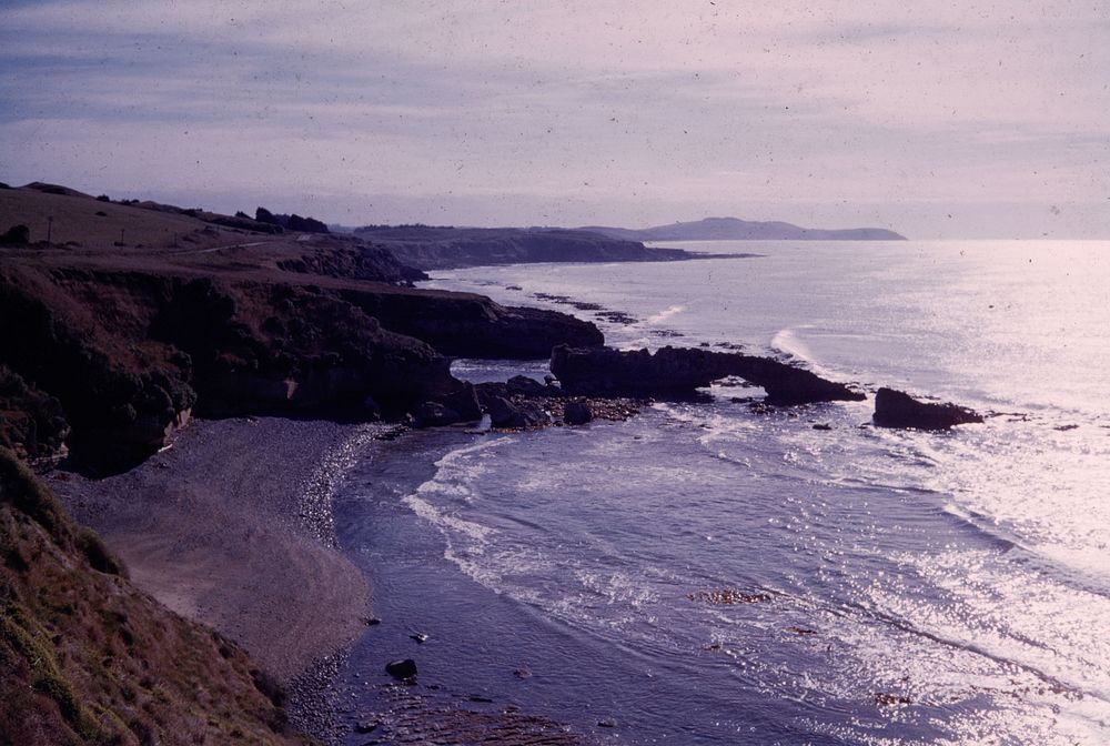 View up coast to Gee Point & Cape Wanbrow ... (24 March 1959-13 April1959) by Leslie Adkin.