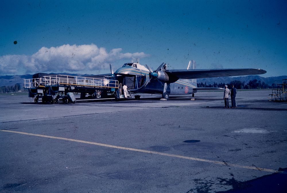 Departure by transport plane from Woodburn aerodrome, Blenheim (24 March 1959-13 April 1959) by Leslie Adkin.