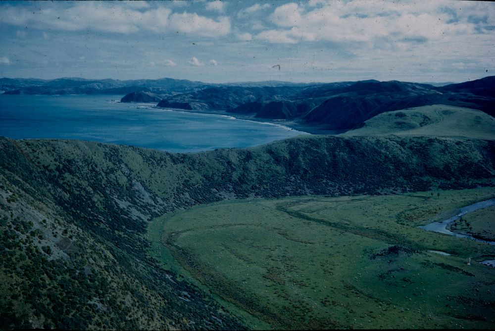 Panorama of Fitzroy Bay (overneck of "Para" narrowed ridge) .... (20 March 1960) by Leslie Adkin.