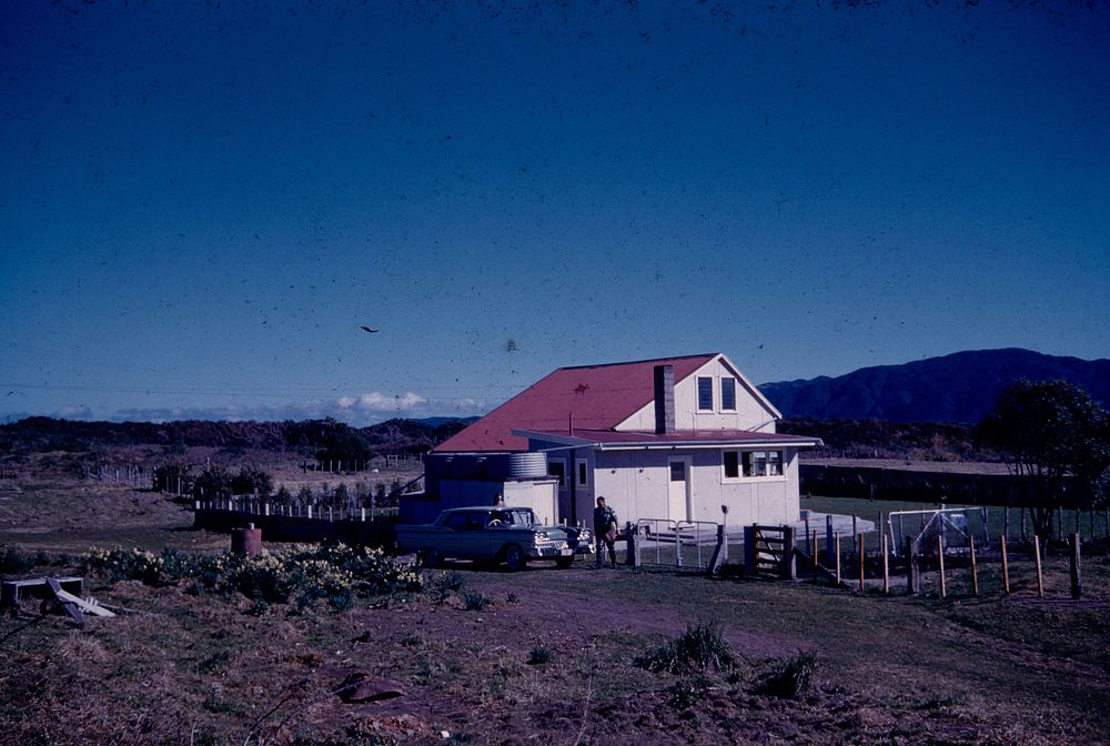 Arapawaiti (or Arapaoaiti), the Waikanae River hotel of the old coaching days ... (13 August 1960) by Leslie Adkin.