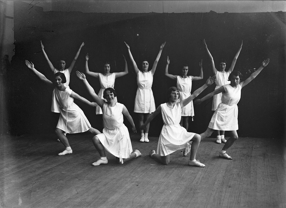 Calisthenics tableau (circa 1920s) by Berry and Co.