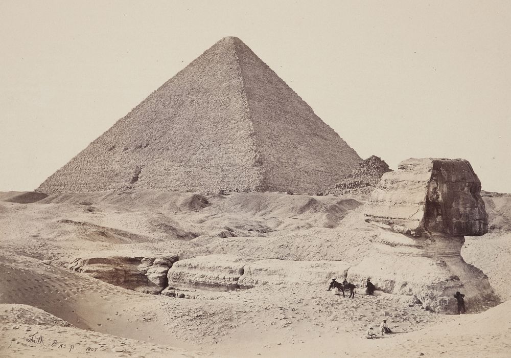 The Sphinx and Great Pyramid, Gizeh. From the album: Egypt and Palestine, volume I; 1857; Frith, Francis (1857) by Francis…