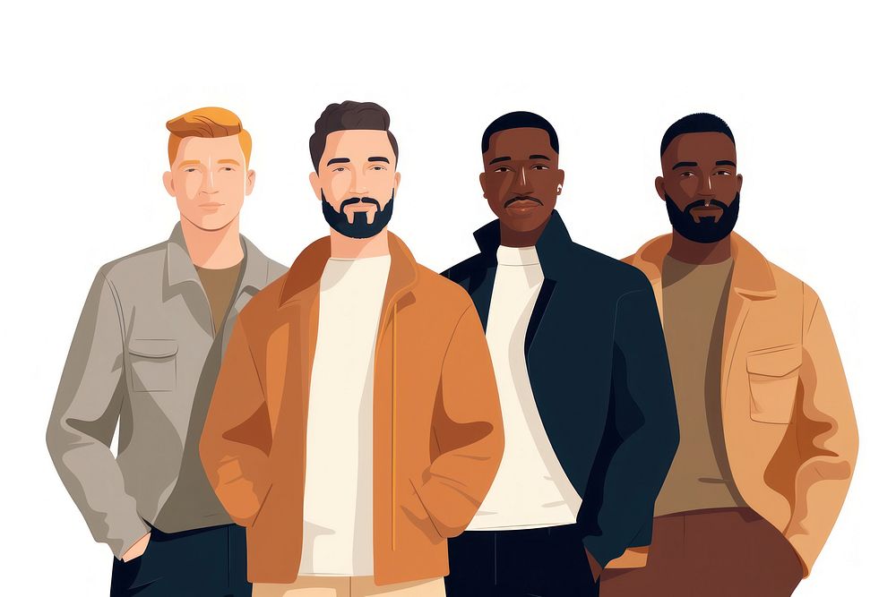 Men standing jacket people. AI generated Image by rawpixel.