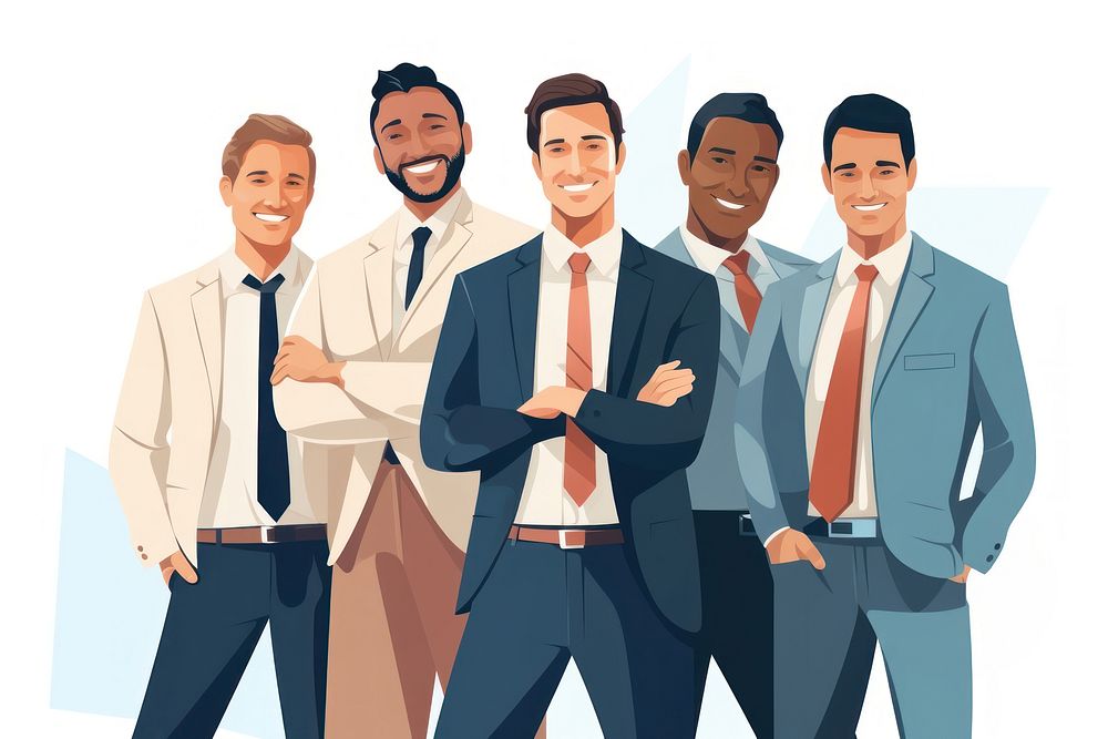 Businessmen cheerful standing blazer. AI generated Image by rawpixel.